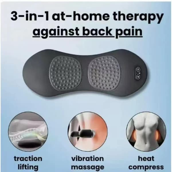 1 sæt rygmassager med varme og vibration til lindring af rygsmerter og diskusprolaps