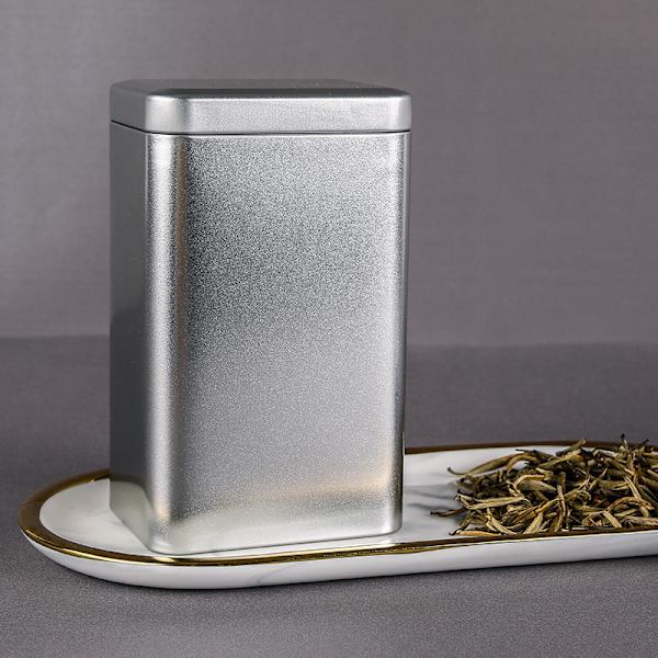 Metallinen Retro Square Tea CAN Säilytyskotelo case Packagi Silver