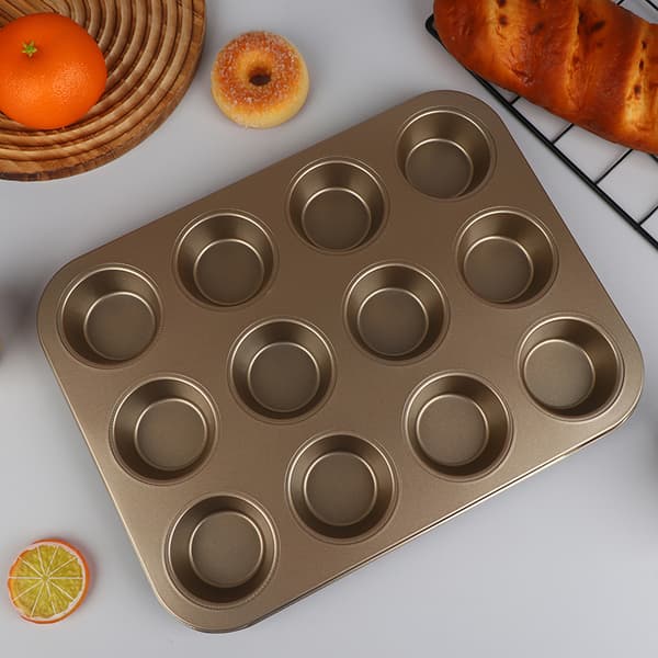 4/6/12 kopper Cupcake Pan Muffinsbrett Kakeform Muffinsform Karbon 12 Cups