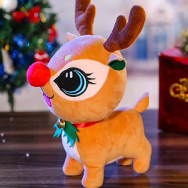 Söt Jultomte Rensa Snögubbe Plyschleksaker Fyllda Fes A3