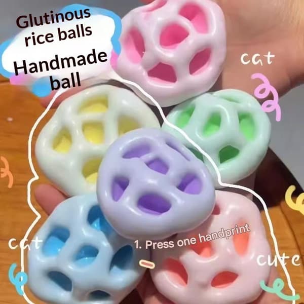 Blød is hud stressbold klæbrig ris kage legetøj lindring e random color1pc