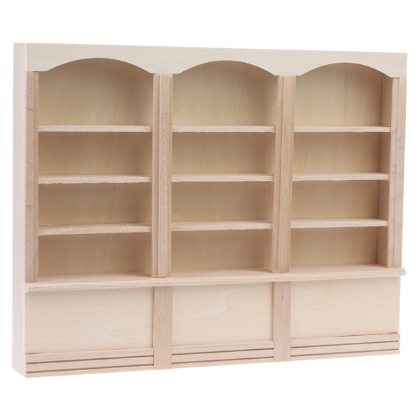 1:12 Dukkehus Mini Bogreol Display Hylde Reol Skab Dol