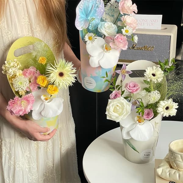 5 st vattentät blomlåda tjock bukett handväska blomförpackning A8