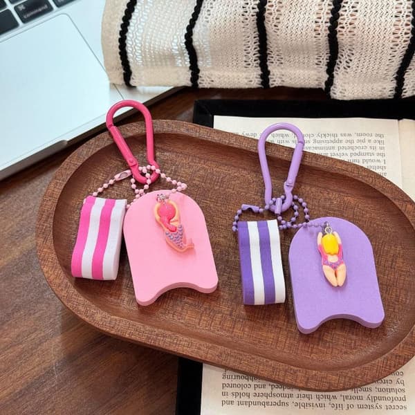 e Svømmerdukke Nøkkelring Med Mini Flytende Brett Anheng Solid A2