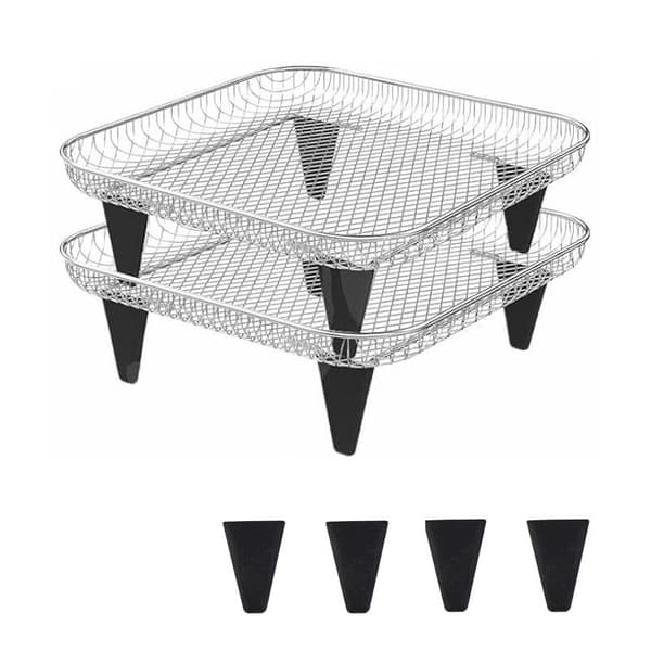 4/6/8 stk. dehydratorstativ silikonbufferpute airfryerplate Bu 6PCS