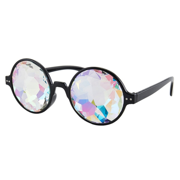 Klare runde briller Kalejdoskop Eyewears Crystal Lens Party Su Black