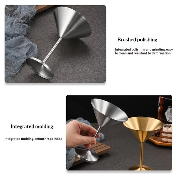 Martini-kopper i rustfrit stål Cocktailglas Isdessert G A1