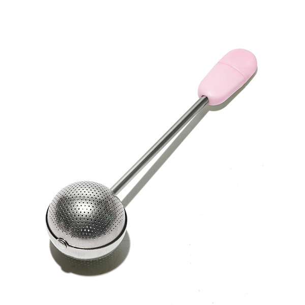 Bærbar 304 rustfrit stål roterende te-infuser og kaffegrumsfilter C