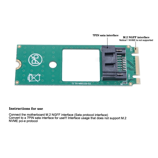 M.2 NGFF - 7pin SATA Converter SSD SATA 3.0 -sovittimen tunnistus A1