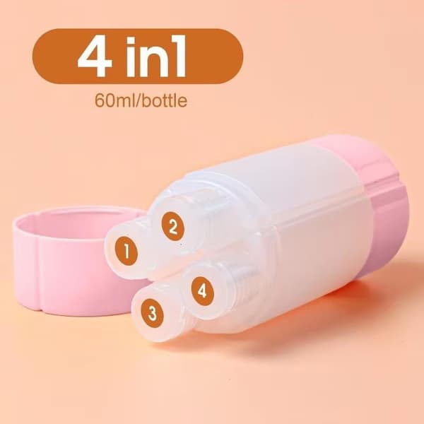 4-i-1 Bärbara Resetoalettflaskor Läckagesäkra Li Orange
