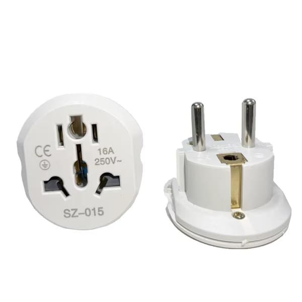 Universal rejseadapteromformer 16A 250V stikkontakt til AU White