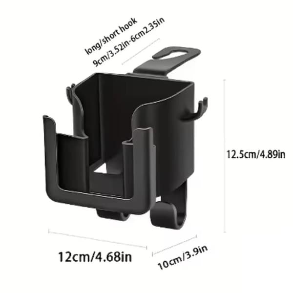 Multifunksjonell koppholder bakre rad krok bilsete rygg koppholder Black
