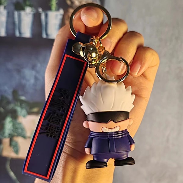 Cartoon Anime Doll Nyckelring Gojo Satoru Doll Ryggsäckshänge K 01