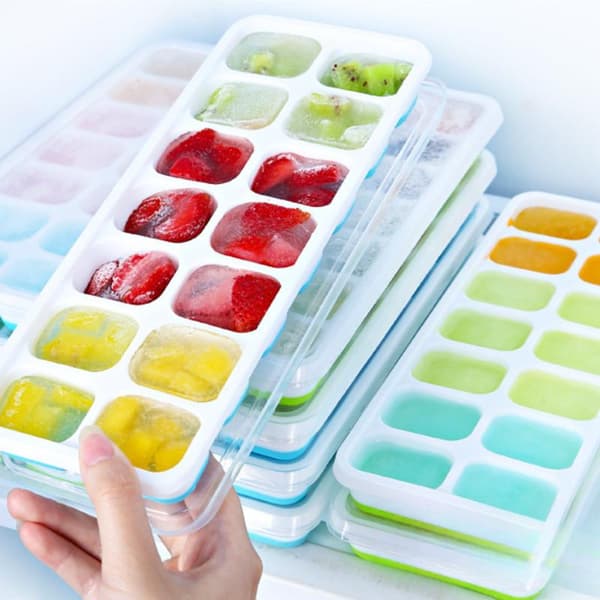 14-rutenet isbitbrett Silikonisform med avtakbart lokk DIY Blue