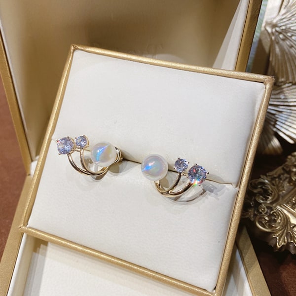 Zircon Pearl øredobber for kvinner Mote krystall øredobber studs 1 Pair