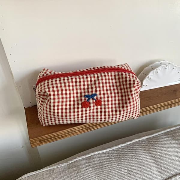 Enkel polyesterternet makeuptaske Multifunktionel stof toilettaske Small