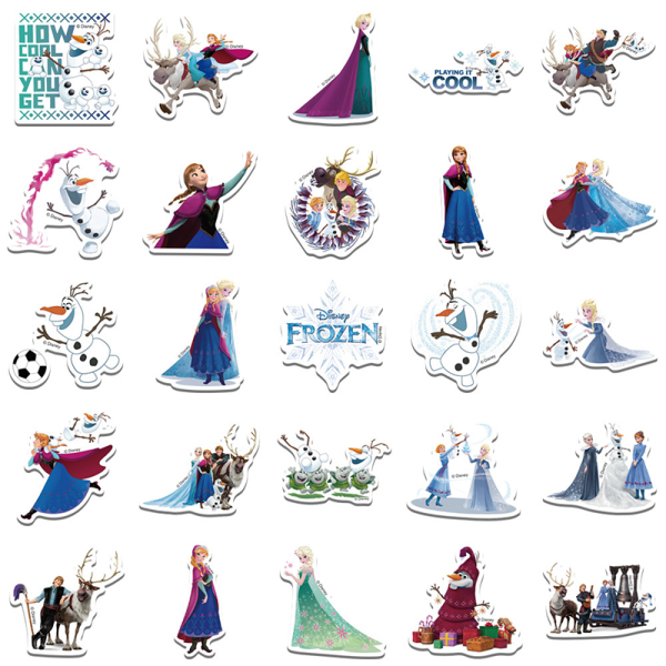 50 kpl Movie Frozen Graffiti Tarrat Prinsessa Anna Elsa -sarjakuva