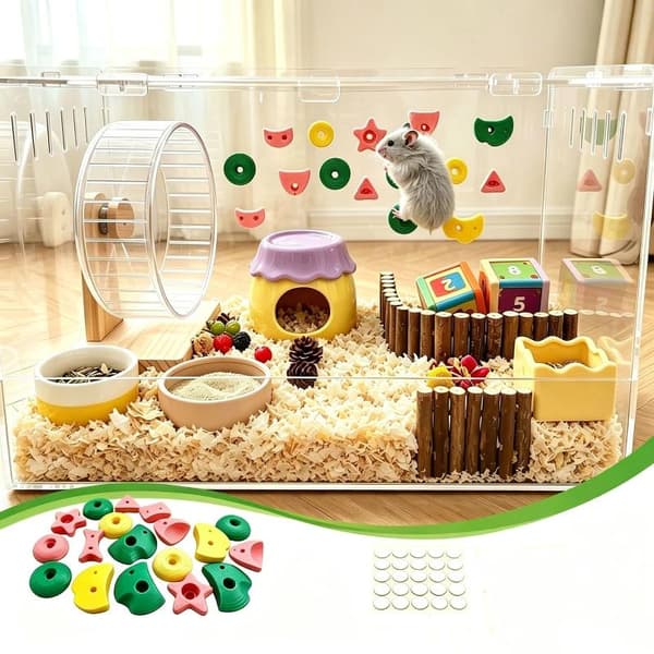 16 stk Hamster Klatresteiner Fargerike Plast Klatregrep Reise
