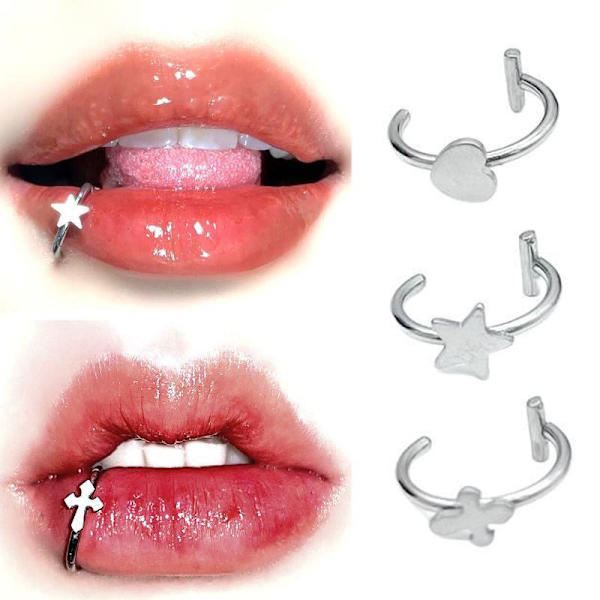 1 Stk Rustfrit Stål Næse Ring Bøjle Septum Ringe C Clip Lip Rin A3