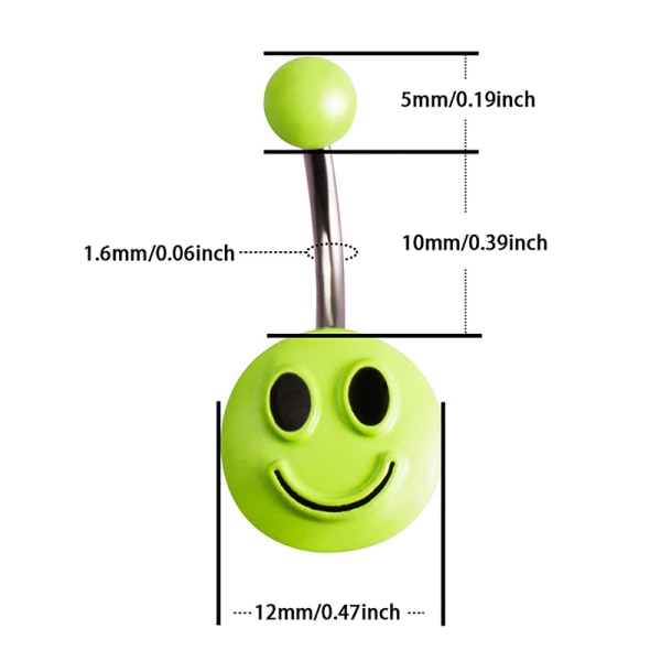 Hauskat naparenkaat ruostumattomasta teräksestä Creative Navel Nail Pi A2