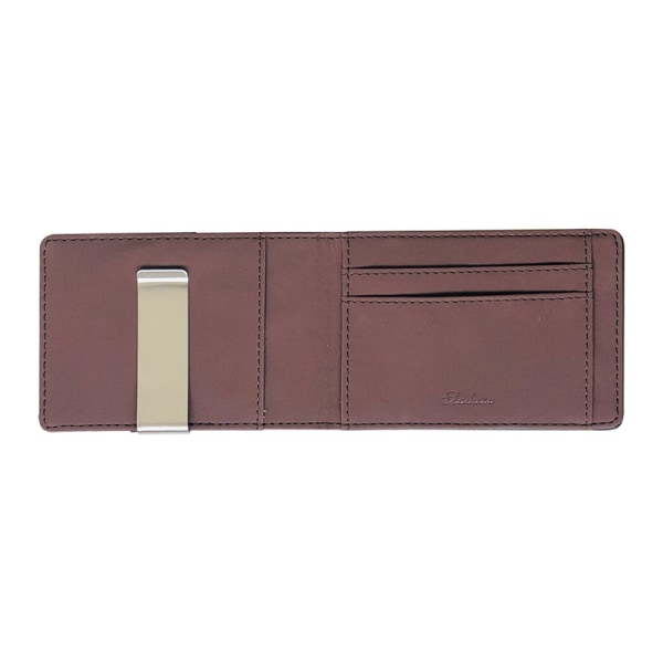 Muoti Miesten Ohut Bifold Money Clip -nahkalompakko Dark brown