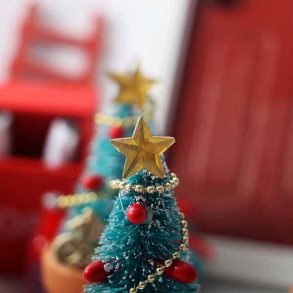 1:12 Dukkehus Miniature juletræ i potte s Dekorativ tilstand