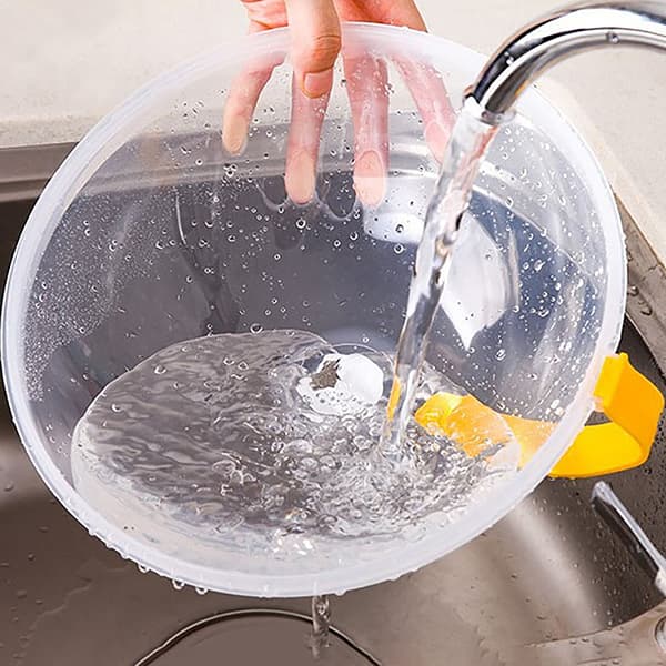 Plast multifunksjonelt mikrobølgeoppvarmingsdeksel Anti-sprut Hi Yellow
