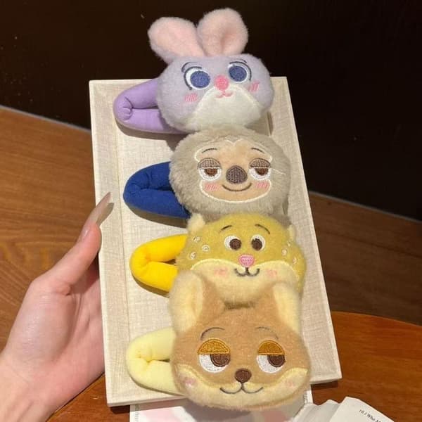 e Tecknad Zootopia Nick Judy Hårspännen För Flickor Vinter Fluffig A3