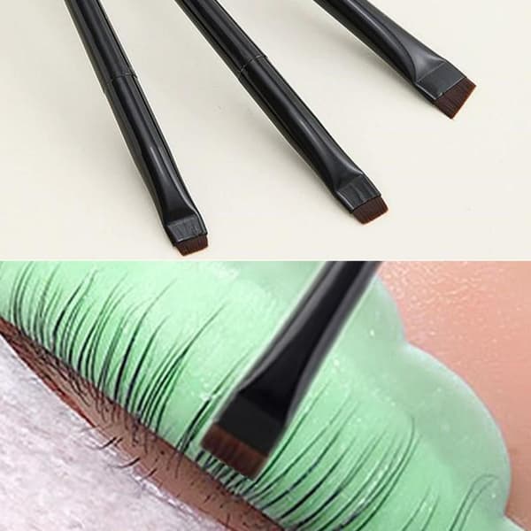Flat Head Perm Brush Øyenvippestylingbørste Laminering Øyenvipper Pink Gold