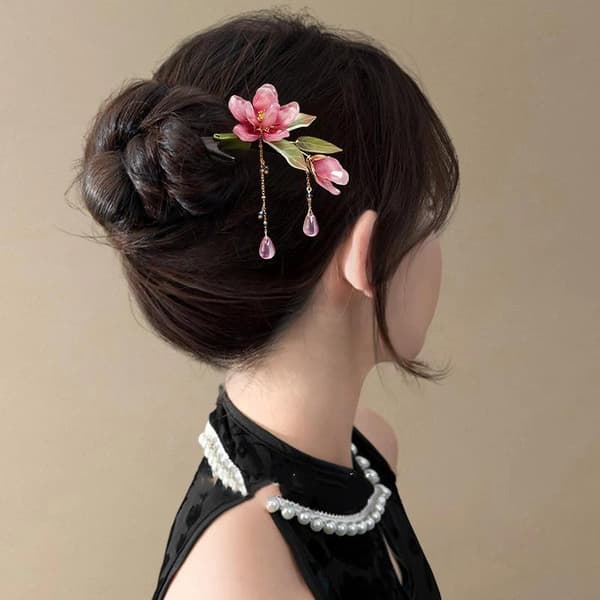 Blomsterhårpinne Hårnål Retro Tradisjonell Hanfu Blomst