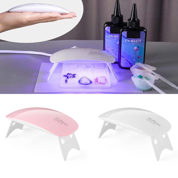 Bærbar Mini UV-lampe UV-lys UV-harpiksherdingslampe USB-lading Pink