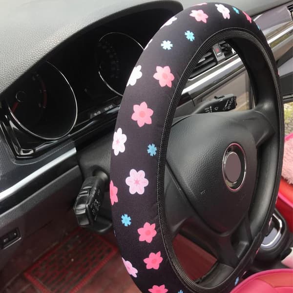 Bil Universal Rattkåpa Blomtryck Auto Ratt W A