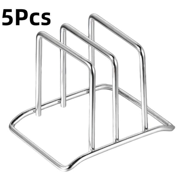 1/3/5 stk plassbesparende grytelokk og skjærebrett i rustfritt stål 5Pcs