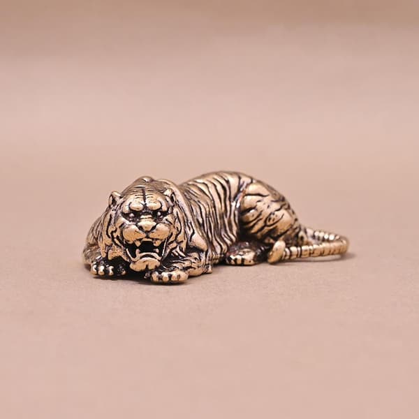 Messing Zodiac Tiger Kontorbordpynt Statue Møbler Te Pe Copper