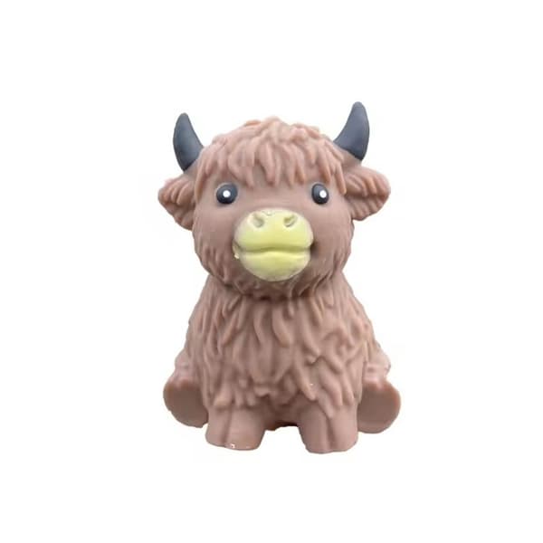 Skotsk höglandsko Squishy Långsam Återhämtning Stresslindrande Fidgetleksak Dark brown