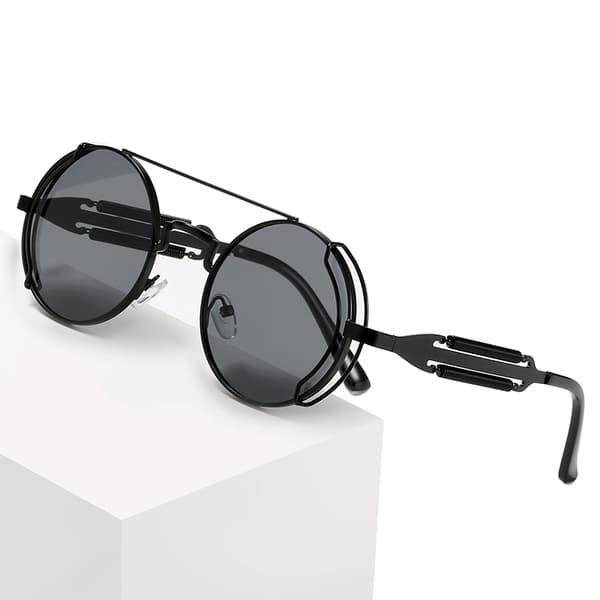 1Pc Solglasögon Herr Dam Round Lens Solglasögon UV400 Skydd Gray