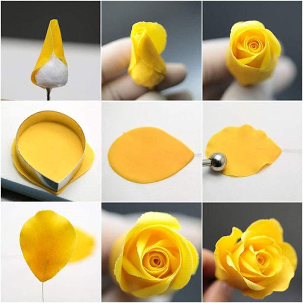 7 stk. Blomsterhjerteformet form Mousse Ringform i rustfrit stål C