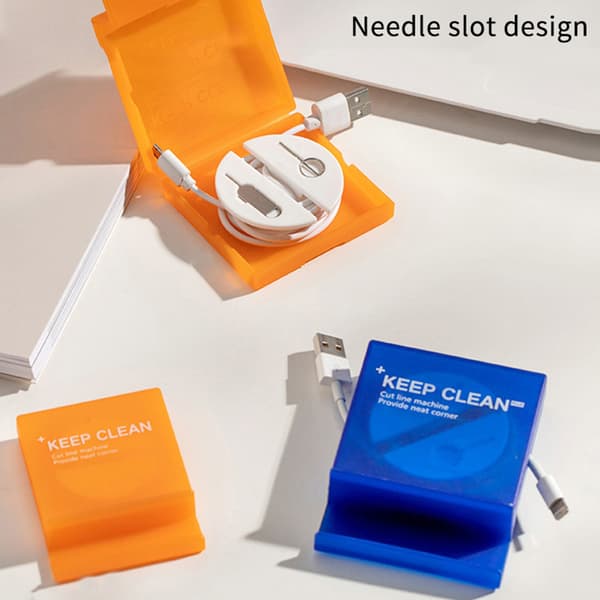 Bærbar Firkantet Kabelorganisator Ledningsstyring USB-kabelopruller Transparent L