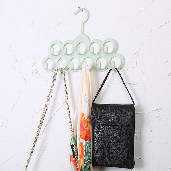 11 hål Kläder Slips Bälte Sjal Halsduk Hängare Display Organizer H Light blue