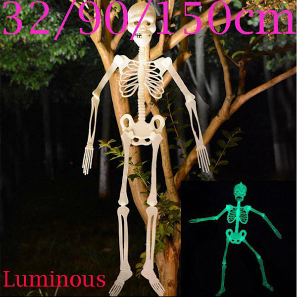 32/90/150cm Poseerattava ihmisluuranko Halloween-koristejuhlat 150cm