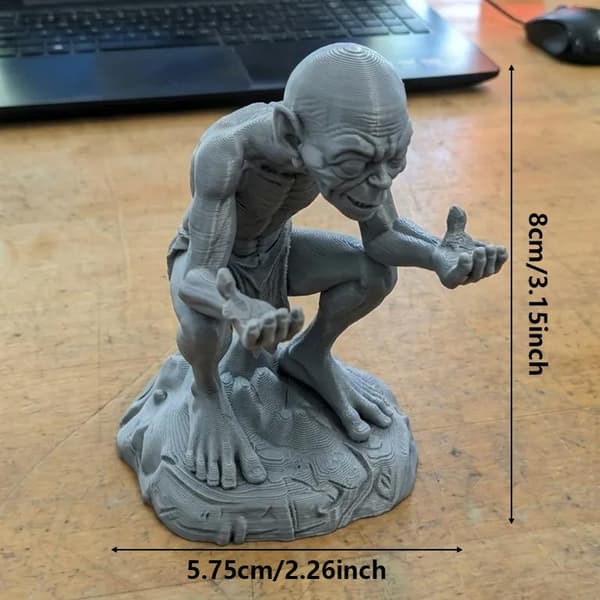 Gollum-formad PLA-pennhållare, verklighetstrogen design, robust textur för 1pc