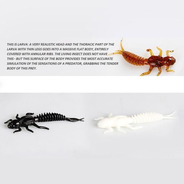 Supercontinent 5kpl Larva Soft Bait 5cm0.8g Kelluva makean veden G