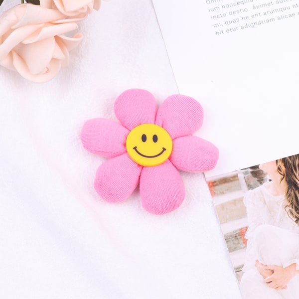 Smiley Flower Shoe Charm DIY Skospænde Farverig Flower Broche Pink