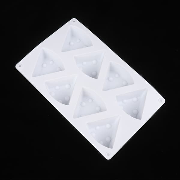8Cavity Ost Formet Silikoneform DIY Bagværk Værktøjer Kage Dess White
