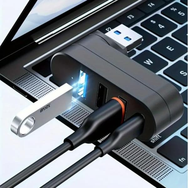 180 roterbar USB 30 Hub 3 4 portar Typ C Splitter Höghastighets D A1
