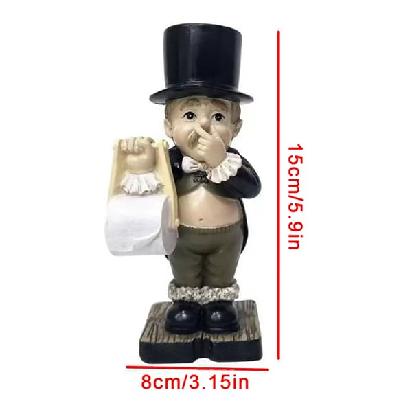 Humoristisk tørkepapirholder-figur Black