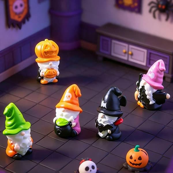 5 stk. e Mini Halloween Harpiksfigur Håndværkspynt Skrivebord Ho 5pcs