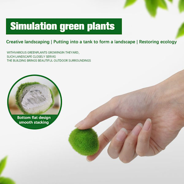 Simulert Moss Balls Akvarium Alger Fisk Reker Tank Ornament A1
