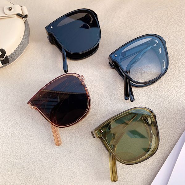 Fashion Damsolglasögon Polarized UV400 Vikbar med Box Sun C