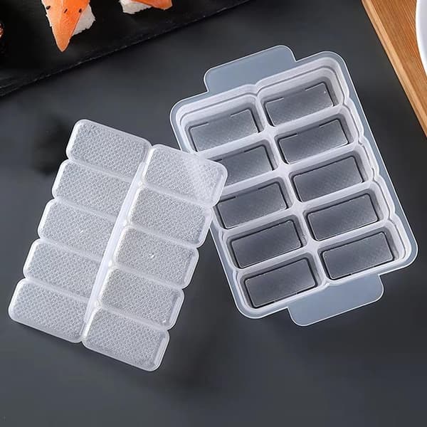 10 fack sushiform non-stick tryckförvaringslåda lunchverktyg D